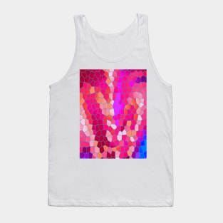 Pink Purple Blue and Magenta Abstract Art Mosaic Pattern Tank Top